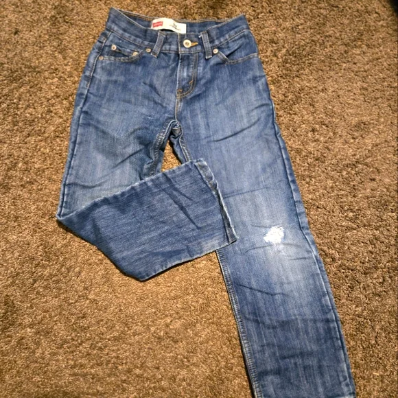 LEVIS 514 Straight leg kids distressed jeans sz8reg 24/22 like new - Picture 1 of 5